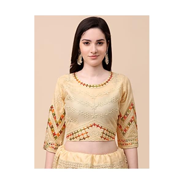 Madhav Women's Semi-Stitched Net Lehenga Choli For Women (Free Size) - Image 3
