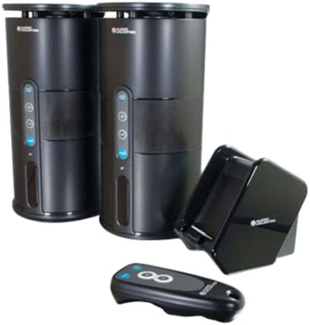 C2G/Cables to Go Audio Unlimited Premium 900MHz Wireless Indoor/Outdoor 2 Speaker System with Remote and Dual Power Transmitter, Black (SPK-VELO-003)