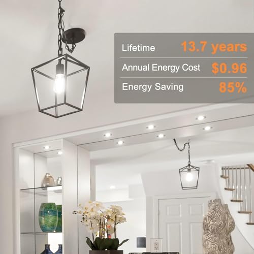 Image of TJOY 4 Pack E26 Base Vintage LED Edison Light Bulbs, 60W Equivalent Dimmable, 4000K Natural White, 8W ST58 LED Filament Bulbs, 800Lumens, CRI80+, Antique Glass Style for Home, Bedroom, Farmhouse