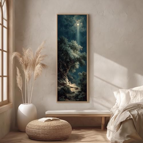 Tableau texturé forêt art mural vertical haut de gamme cadre 50x150cm - 2