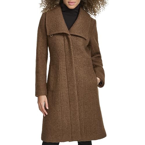 Kenneth Cole Women's Pressed Boucle Wool Coat with Oversized Wing Collar4