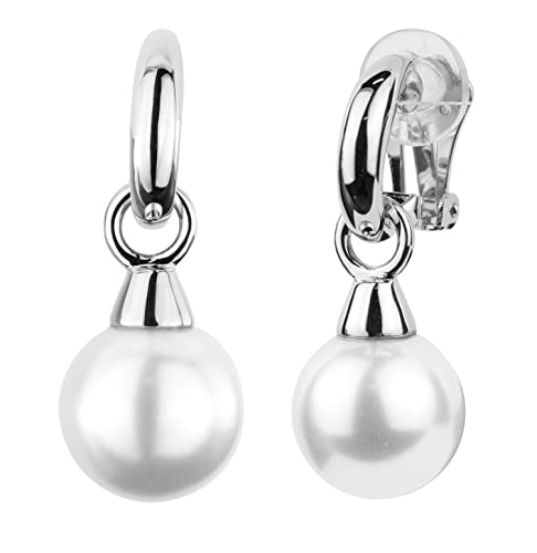 Traveller Ohrclip - Hänger - 14mm Perle weiß - Platiniert - 114243 Traveller Ohrclip - Hänger - 14mm Perle weiß - Platiniert - 114243