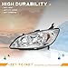 WEELMOTO for 2004-2005 Honda Civic 2/4Door Headlights Assembly Replacement Pair Headlamp Replacement Chrome Housing Amber Reflector Left+Right Side