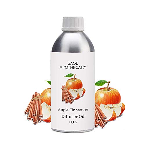 Image of Sage Apothecary Apple Cinnamon Diffuser Oil Natural Aromatherapy Oil for Sleep and Relaxation - 1 L