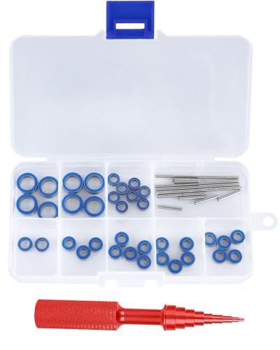 RcarmubWow RC Bearings Kit Upgrades Part for 1/16 E-Revo 4x4,Slash 4x4,Rally 4x4,Summit 4x4,Grave Digger 4x4,Ford Mustang 4x4,36pcs,Navy Blue