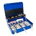 Cash Box with Money Tray and Secure Lock (Admiral Blue)
