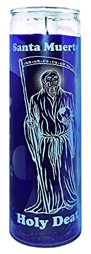 3 PCS Candles VELADORAS HOLY Death Purple Santa Muerte MORADA UNSCENTED Burns 120 HRS