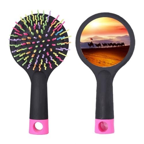 Brosse à cheveux démêlante anti-casse Silk Road Camel Desert pour éliminer les nœuds sans douleur