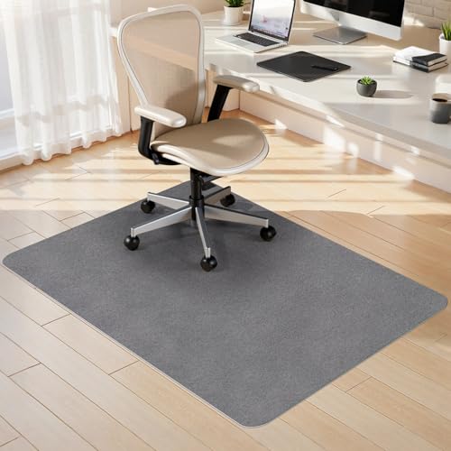Sycoodeal Office Chair Mat for Hardwood Floor,Slip Resistant Floor Mat for Office Computer Gaming Chair,Heavy Duty Floor Protector for Rolling Chairs,Easy to Clean,Grey(36"x48")