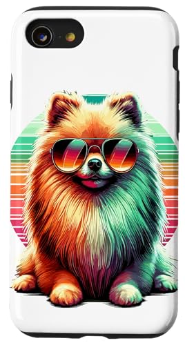 Retro Gafas De Sol Pomeranian Dog Pom-Pom Carcasa para iPhone SE (2020) / 7 / 8