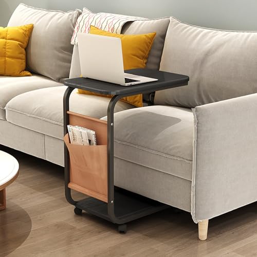 Petit design carré de table de chevet mobile avec frein de sécurité intégré