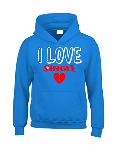 Sweat à capuche imprimé rouge avec manches longues couleur saphire