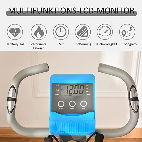 HOMCOM Heimtrainer X-Bike 2-in-1 Fahrradtrainer LCD-Display klappbarer Hometrainer Trimmrad mit 8 stufig einstellbarem… – Bild 5