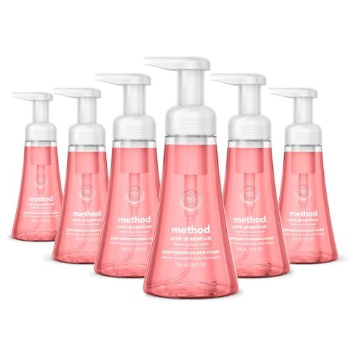 Method Foaming Hand Soap, Biodegradable Formula with Foaming Soap Dispenser Made of 100% Recycled Plastic, Pink Grapefruit Scent, 300 ml Soap Pump Bottles, 6 Pack