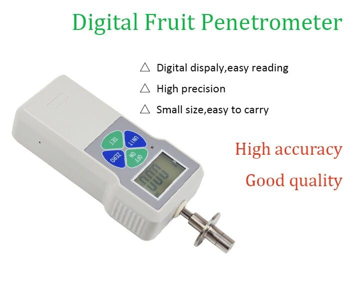 Fruit Hardness Tester, Produce Hardness Tester - Handheld Hardness Tester for Measuring Fruit Ripeness, 0.2-15 kg/cm2 Force Gauge, LCD Display - Testing Apples, Pears and Berries in The Field