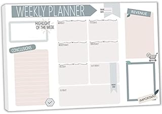 Wzone A4 Desk Planner, Weekly Planner Pad Tear Off 50 Page, Desk Planners Ideal for Recording Tasks, Meetings, Schedules (Brown)