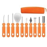 ✿Materialien in Premiumqualität✿: Unser Halloween-Kürbis-Schnitzset besteht aus hochwertigem Edelstahl, ist stark und langlebig, nicht leicht zu rosten, leicht zu lagern und langlebig. Ergonomischer Griff bietet einen besseren Komfort und Griffigkeit.