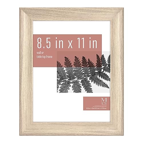 MCS Studio Gallery Classic 8.5x11 Picture Frame Natural Woodgrain, Vertical & Horizontal Wall Hanging Large Picture Frame for Photos, Posters & Art Prints (1-Pack)