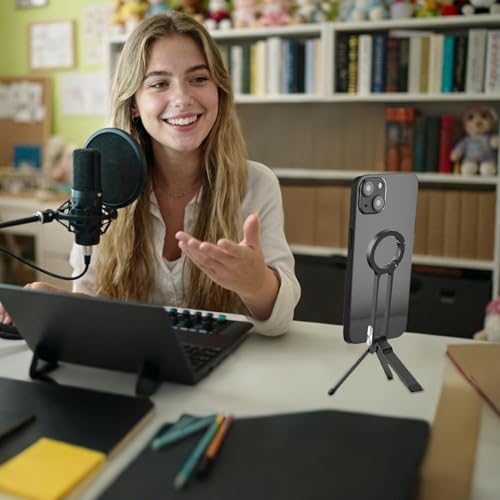 Trípode plegable para teléfonos inteligentes y soporte magnético de escritorio 4