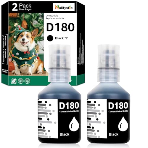 Nalifystic Compatible D180 Ink Refill Bottles Replacements for Brother...