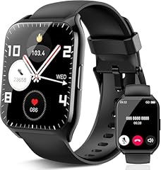 Smartwatch Uomo Donna, 1.85" HD Orologio Smartwatch con Effettua/Risposta Chiamate, 112+Sportive Watch con Contapassi Sonno Cardiofrequenzimetro, IP68 Orologio Fitness Tracker, Nero Misterioso