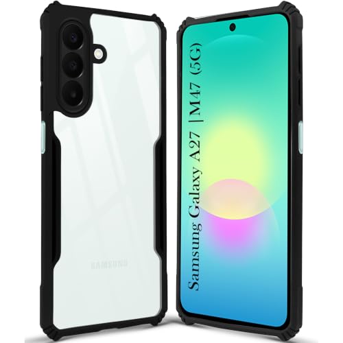 Image of Jkobi Hybrid Back Cover Case for Samsung Galaxy A27 5G | Samsung Galaxy M47 5G (Shockproof with Polycarbonate Clear Panel | Professional Black)