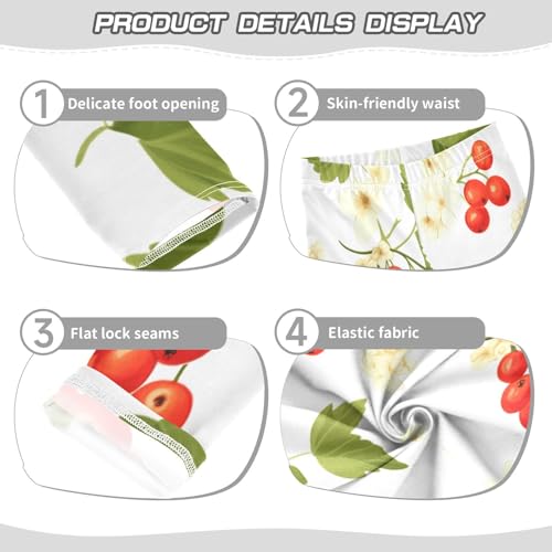 Bolaz Toddler Girls Leggings Printed Yoga Pants Leggings Yellow Flowe Cherry for Kids3