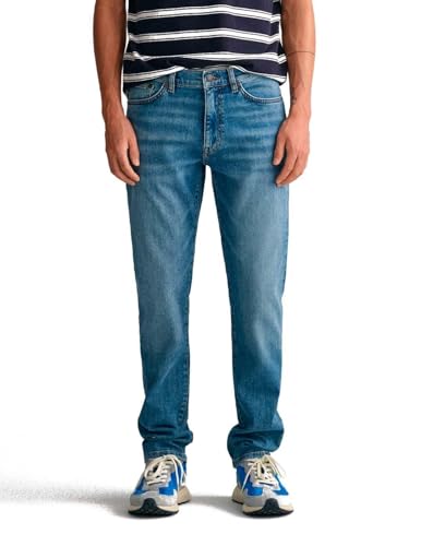 Gant Para Hombre. 1000260 Jeans Slim Fit Azul (38/34), Casual, AlgodóN, Denim, Sostenible-image