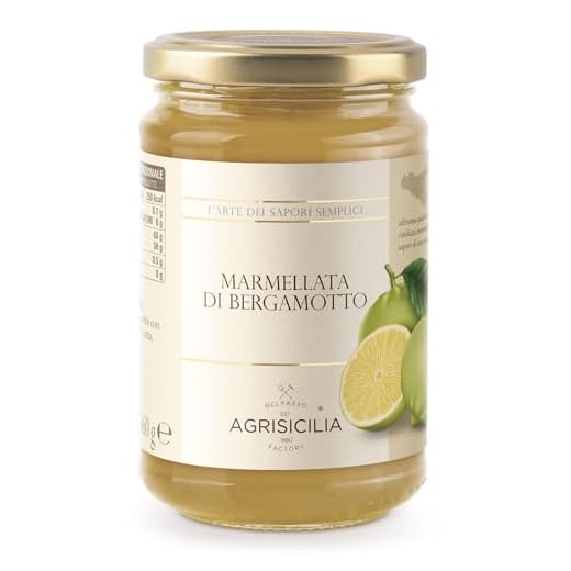 Agrisicilia Marmellata di Bergamotto, frutta di alta qualità, lavorazione artigianale, 360 grammi