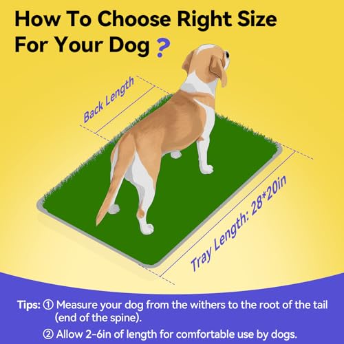 Edelstahl Hundetoilette Grasmatte mit Tablett, 70 x 50 cm Hundeklo mit 2 Wiederverwendbaren Kunstrasen, Waschbare Hunde Trainingsunterlage, Welpenunterlagen Hundetöpfchen für Balkon Indoor Outdoor