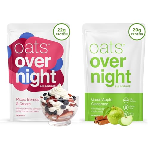 Oats Overnight Mixed Berries & Cream 8 Pack & Green