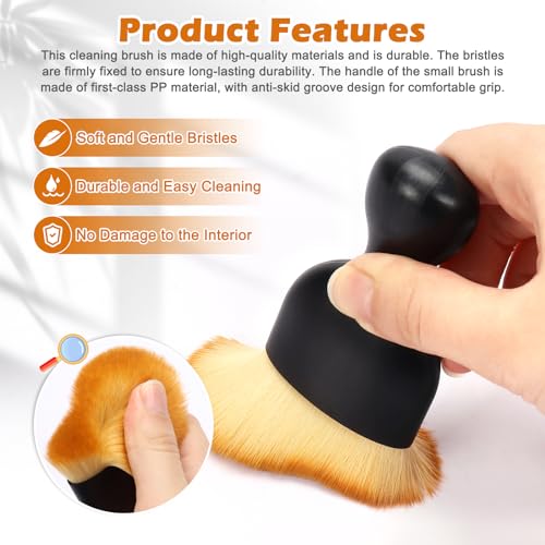Auto Car Detailing Brush Set Car Interior Cleaning Kit Includes 3 Boar Hair Detail Brush,3 Wire Brush, 3 Air Vent Brush for Cleaning Car Interior Exterior, Dashboard Engines Leather Wheel - Image 6