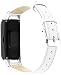 Produktbild kompatibel mit Galaxy Watch SM-R370 Echtes Leder Uhrenarmband Kalbsleder Strap Ersatz (Weiß)