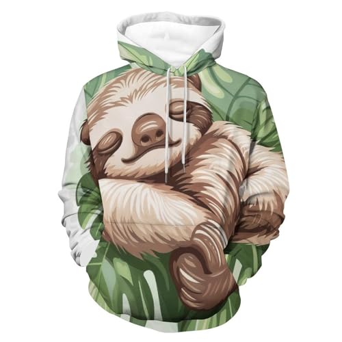 Sweat à capuche paresseux de dessin animé pour homme et femme taille S