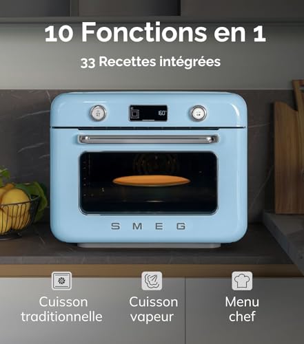 Mini Four SMEG COF01PBEU – Combiné Vapeur 30 L, 10 Fonctions, Vintage - vue 7
