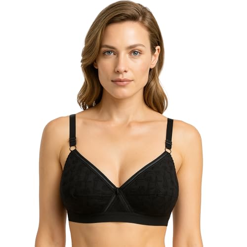 Image of SONA Cross Chiken Cotton Full Coverage Non-Padded Non-Wired Everyday Bra for Women
