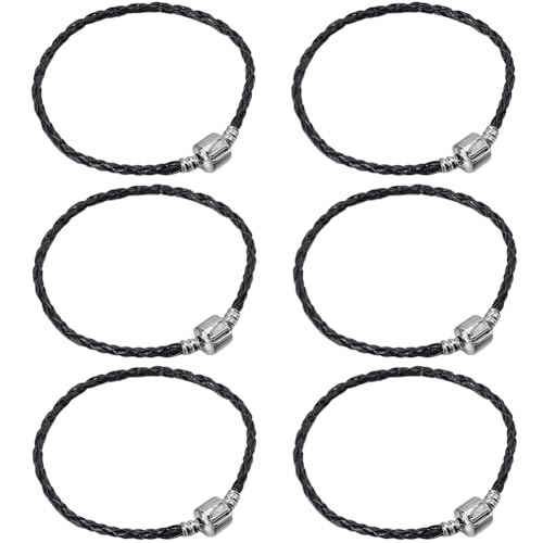 Pulsera trenzada de cuero sintético de PU con resistente cierre de cadena extendida 2