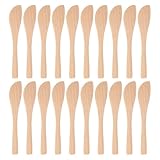 VALICLUD 30 Piezas Cuchillos de Madera para Untar Queso y Espátulas para Condimentos y Untar Mantequilla Utensilios Ligeros para Cocina Familiar y Restaurantes