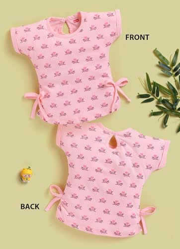Image of LuvLap Baby Girls 100% Cotton Half Sleeve Girls Top Pack of 4