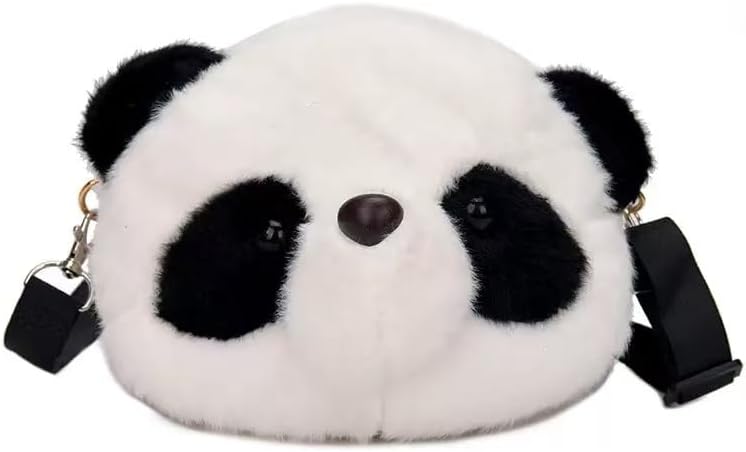 Adorable Panda Plush Shoulder Bag - Kawaii Animal Shape Handbag Crossbody Bag, Novelty Purse Wallet Messenger Bag