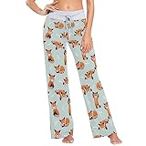 Picture of JHKKU Women's Pajama Cute Red Panda Lounge Pants Casual ​Drawstring Loose Sleepwear Cozy Stretch Pants Wide Leg L