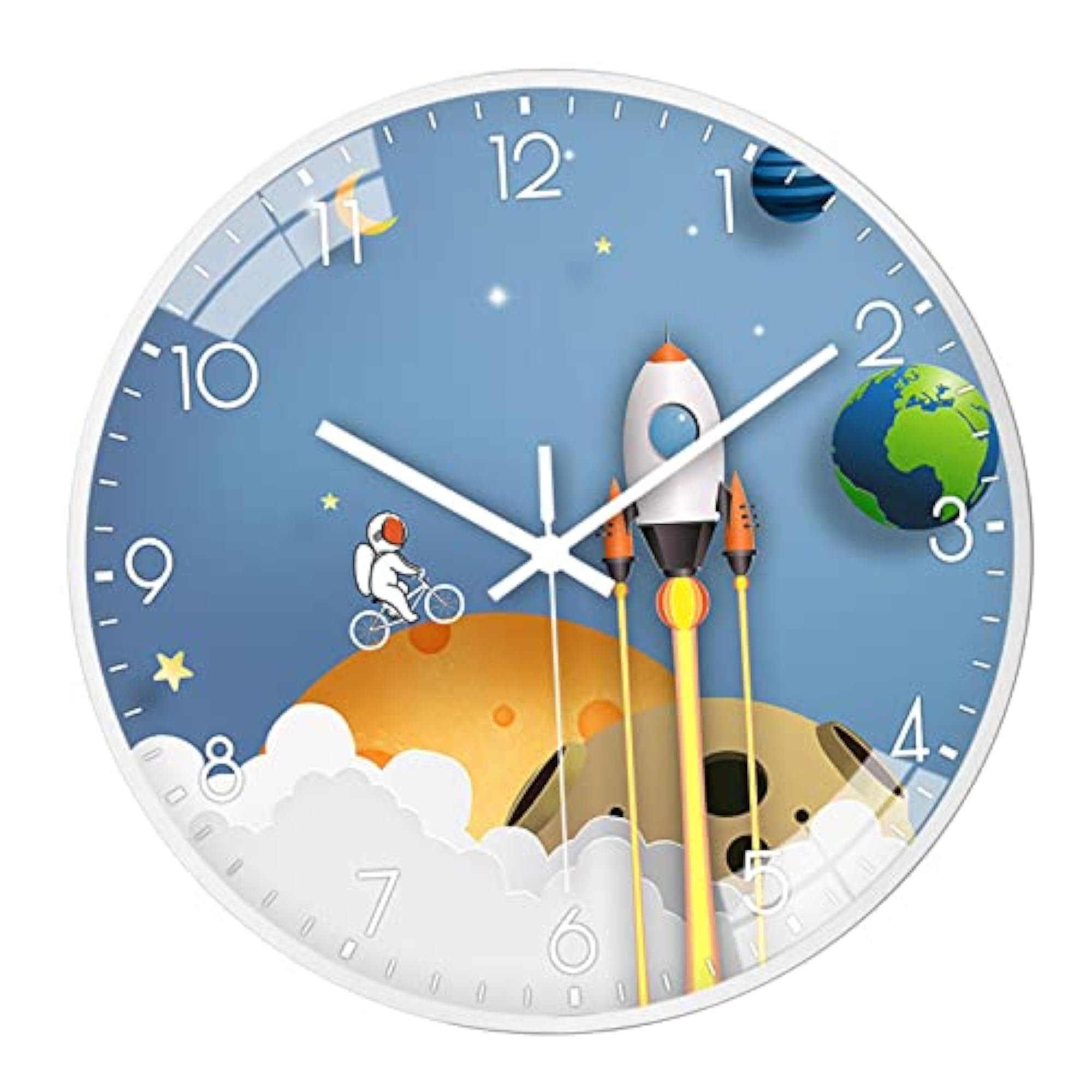 Astronaut Wall Hanging Clocks Non Ticking Quiet Space Decorative Clock