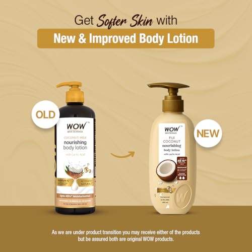 Image of WOW Skin Science Coconut Milk & Argan Oil Body Lotion - Medium Hydration - No Mineral Oil, Parabens, Silicones, Color & PG - 400ml
