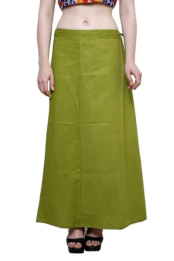 khushi Girl Women's Royal Cotton Readymade Petticoat for Saree (Size-Large) Color-Mehandi-picture-10