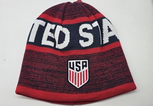 Icon Sports U.S. Soccer USMNT Soccer Beanie Men Size - Navy Color Reversible 2 Side Use Design
