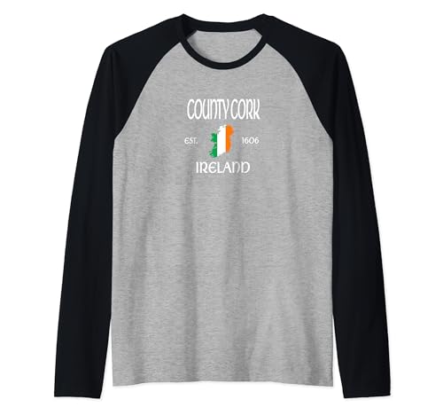 CONDADO DE CORK IRLANDA Camiseta Manga Raglan