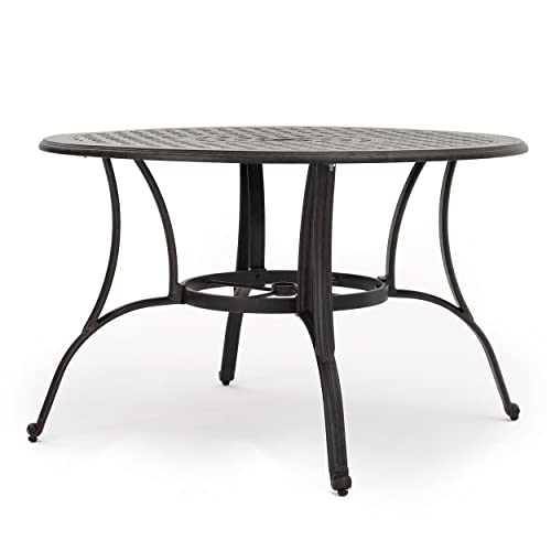 Christopher Knight Home Alfresco Outdoor Cast Aluminum Circular Dining Table, Bronze #TOP4