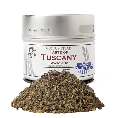 Taste of Tuscany Seasoning | Salt Free | Gourmet Spice Blend | Non GMO, All Natural | Artisanal Seasoning Mix | Handmade in Small Batches in USA | Magnetic Tin | GLP-1 Friendly | Gustus Vitae | Tuscan Spice Mix