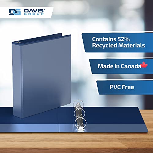 Image of Easyview 3-Ring Binder, Clear-View Cover, 1.5 inch Round Rings, Royal Blue 6 Pk | Heavy-duty binder, fits 8.5 inch x 11 inch paper, customizable cover, made in Canada, ideal for school or office use