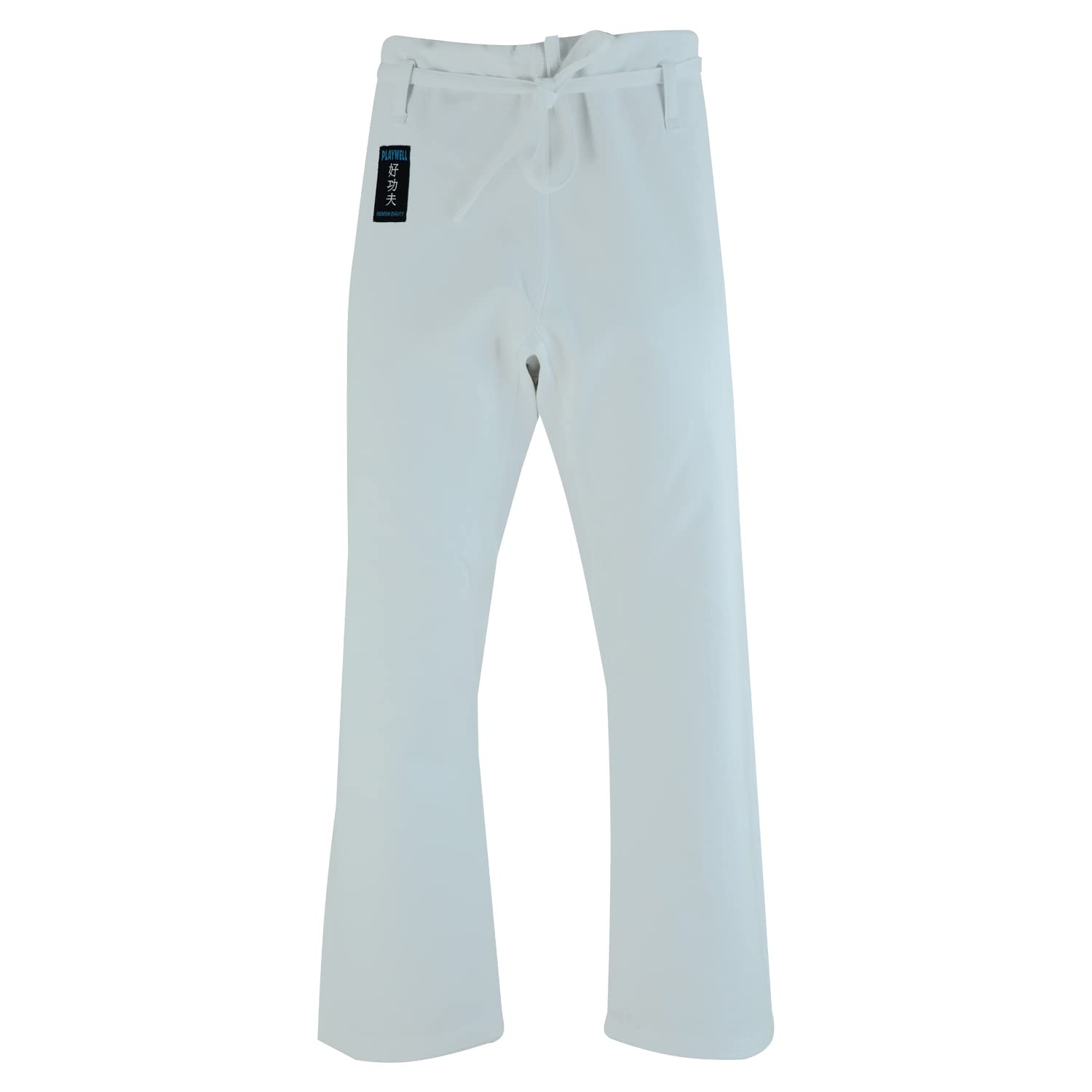 Playwell Tradizionale Karate Bianco Heavy Training 14oz Tie Waist Gi Kata Pantaloni - NUOVO